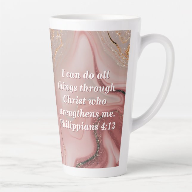 Personalize Custom Bible Scripture Quote Latte Mug (Right)