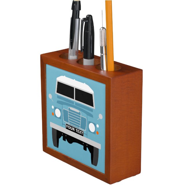 Personalize custom Blue Land Rover Series 3 Desk Organizer (In Situ)