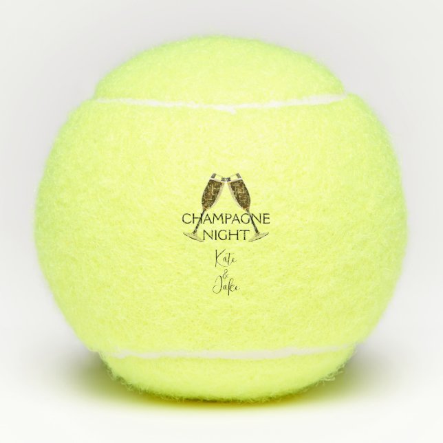 Personalize Custom Champagne Night Tennis Balls (Front)