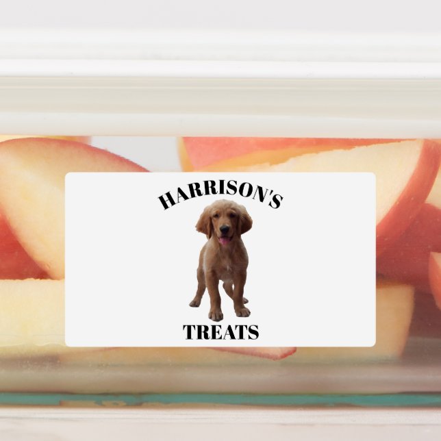 Personalize Custom Dog, Cat Name Photo food Labels (Affixed)