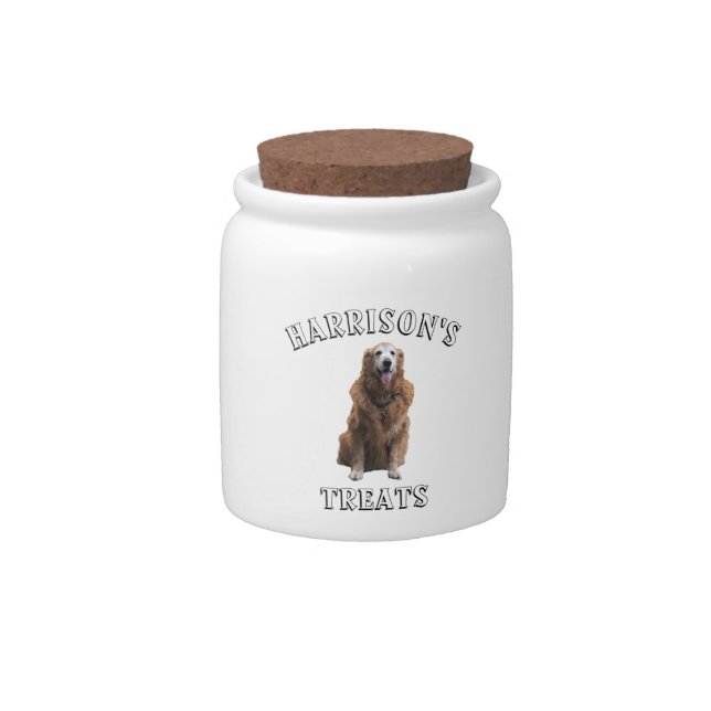 Personalize Custom Dog, Cat Name Photo treats Cand Candy Jar (Front)