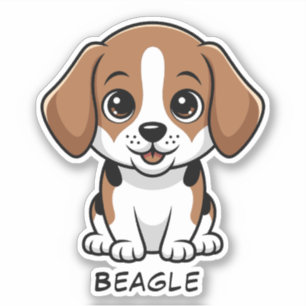 Personalize Custom Dog Name Beagle Sticker