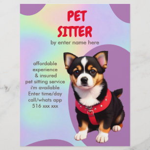 Personalize custom Dog sitting sitter Flyer