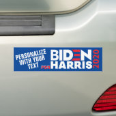Personalize Custom For Biden/Harris 2020 Vinyl Car Bumper Sticker (On Car)