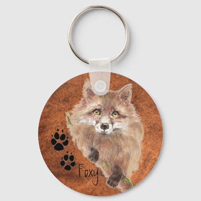 Personalize, Custom Foxy Keychain (Front)