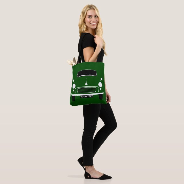 Personalize Custom Green Morris Minor Pop Art Tote Bag (On Model)