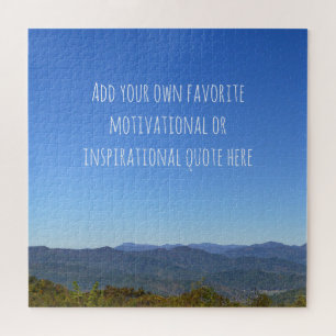 Personalize Custom Message Scenic Mountain Horizon Jigsaw Puzzle