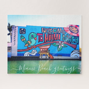 Personalize Custom MIAMI SOUTH BEACH Art Home Deco Jigsaw Puzzle