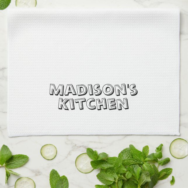Personalize Custom Name family business bakery Kitchen Towel (Folded)