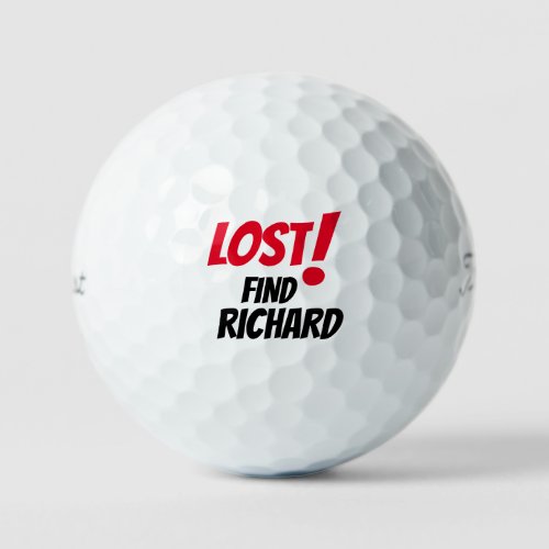 Personalize Custom Name Playful and Funny Lost Gol Golf Balls