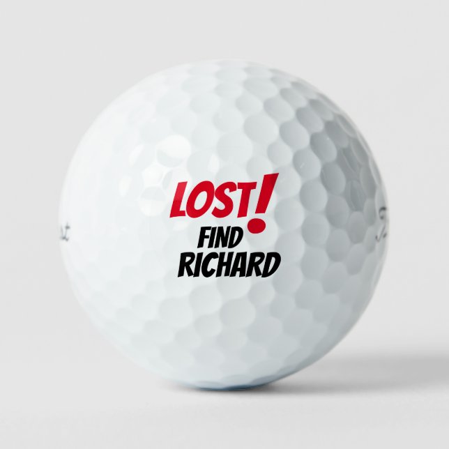 Personalize Custom Name Playful and Funny Lost Gol Golf Balls (Front)
