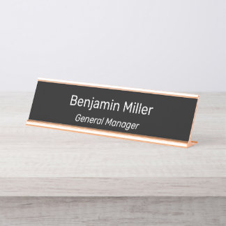 Personalize Custom Name Title Employee Office Gold Desk Name Plate