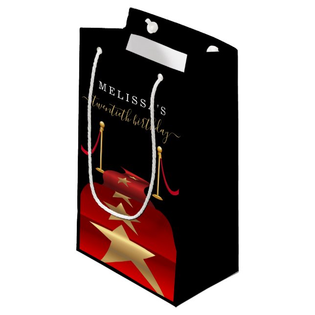 Personalize Custom Red Carpet Party Favor Gift Bag (Front Angled)