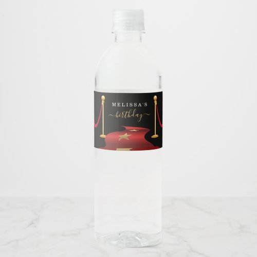 Personalize Custom Red Carpet Party Favor Water Bottle Label - The perfect beverage for your guests at your regal event.  

Personalize the bags for your occasion or delete the text if desired.