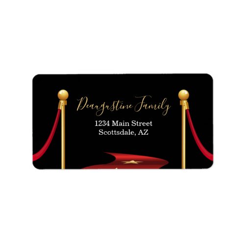 Personalize Custom Red Carpet Return Address Label - The perfect return address label for inviting guests to your regal event.