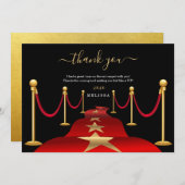 Personalize Custom Red Carpet Theme Thank You Card (Front/Back)