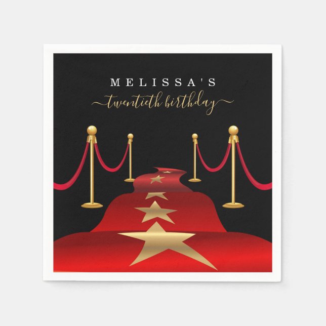 Personalize Custom Red Carpet Themed Party Napkins (Front)