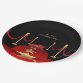 Personalize Custom Red Carpet Themed Party Paper Plates (Angled)