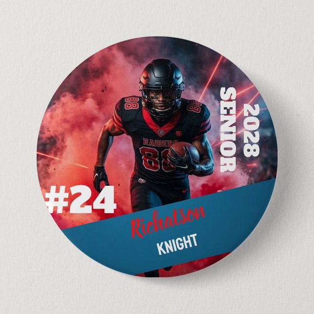 Personalize custom simple round 3 inch sports button (Front)