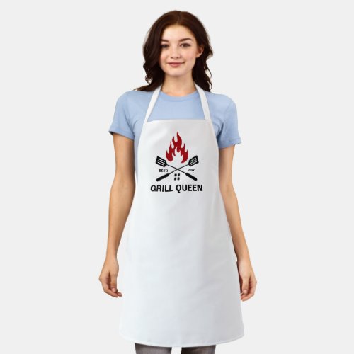 Personalize Custom Text Grill Queen Apron