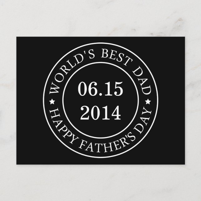 Personalize Customizable date - Happy Father's day Postcard (Front)