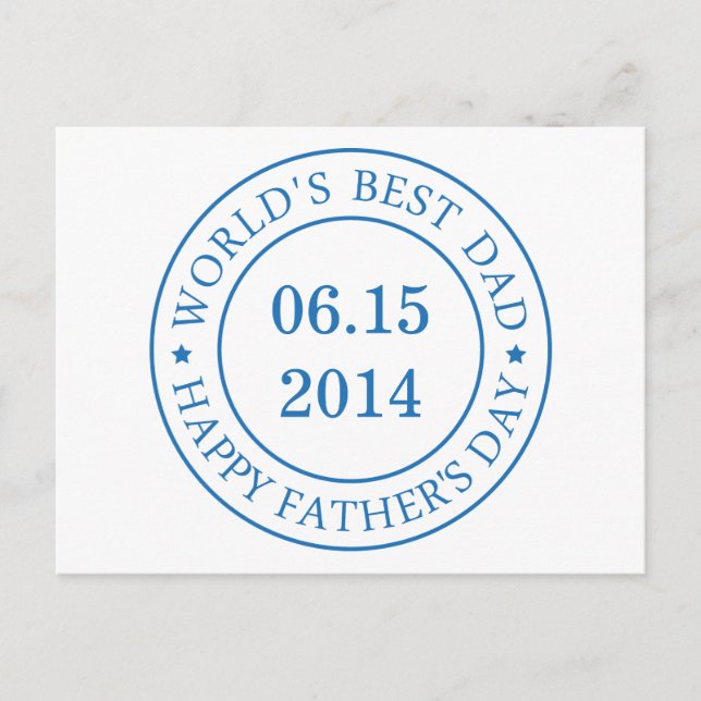 Personalize Customizable date - Happy Father's day Postcard (Front)