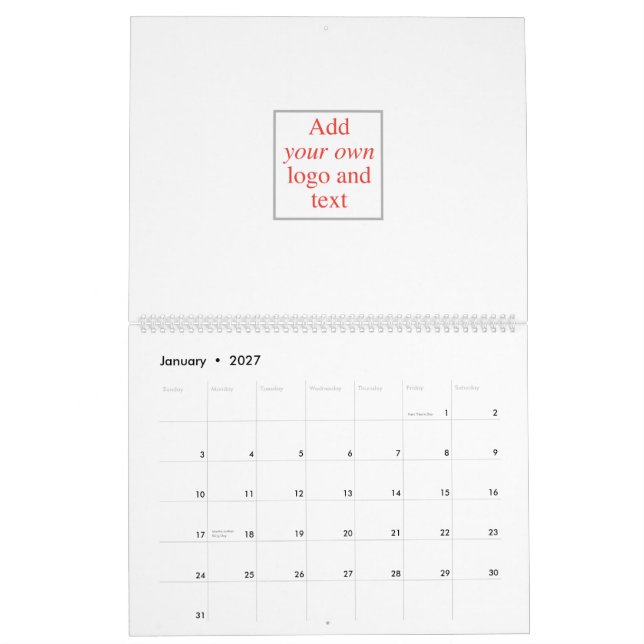 Personalize, Customize, Create Your Own, Template Calendar (Jan 2027)