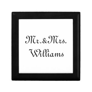 Personalize, Customize last Name Mr. & Mrs. black Gift Box