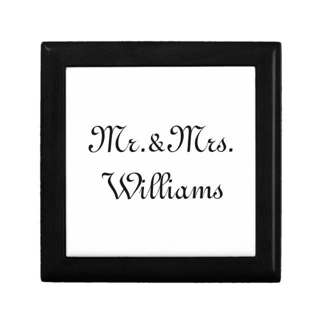 Personalize, Customize last Name Mr. & Mrs. black Gift Box (Front)