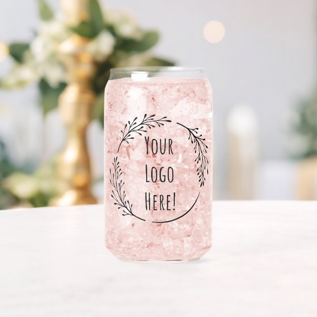 Personalize Customize Product Business Logo School Can Glass (Insitu (Wedding))