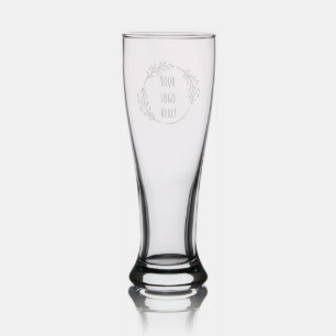 Personalize Customize Product Business Logo School Pilsner Glass