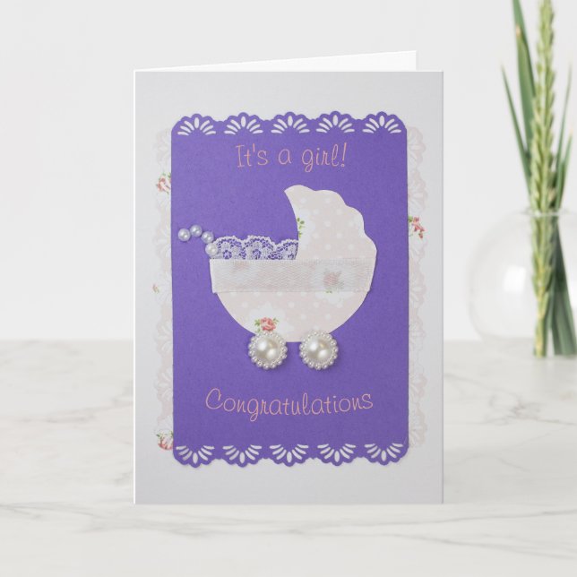 Personalize Cute Baby stroller Card (Front)