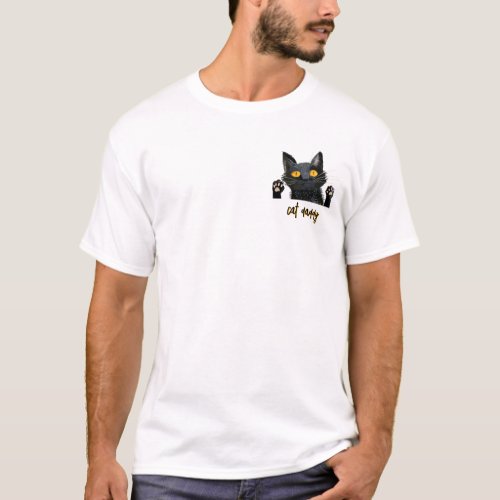 Personalize Cute Black Cat Daddy T-Shirt