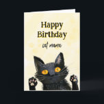 Personalize Cute Black Cat Happy Birthday Card<br><div class="desc">Send heartfelt wishes with our Personalize Cute Black Cat Happy Birthday Card! This charming card features an adorable illustration of a playful black cat, perfect for cat lovers of all ages. Whether for a friend, family member, or loved one, this delightful card adds a touch of whimsy to any birthday...</div>