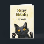 Personalize Cute Black Cat Happy Birthday Card<br><div class="desc">Send heartfelt wishes with our Personalize Cute Black Cat Happy Birthday Card! This charming card features an adorable illustration of a playful black cat, perfect for cat lovers of all ages. Whether for a friend, family member, or loved one, this delightful card adds a touch of whimsy to any birthday...</div>