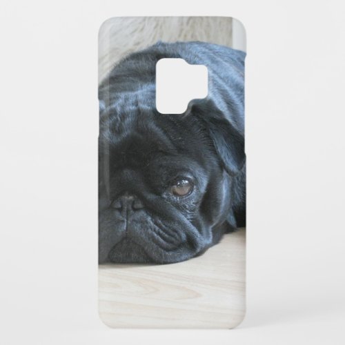 Personalize cute black Pug Puppy accessories name Case_Mate Samsung Galaxy S9 Case