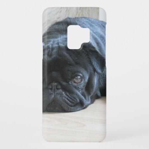 Personalize cute black Pug Puppy accessories name Case_Mate Samsung Galaxy S9 Case