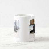 Personalize cute black Pug Puppy accessories name Coffee Mug (Center)