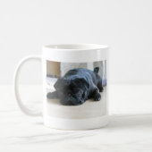 Personalize cute black Pug Puppy accessories name Coffee Mug (Left)