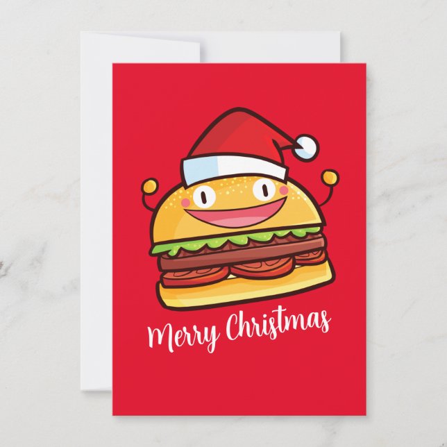 Personalize Cute Christmas Hamburger Invitation (Front)