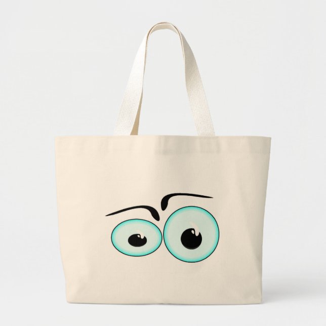 Personalize Cute Eyes Beach Sport Tote Bag (Front)