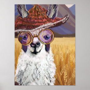 Personalize Cute, Fine and Funny Llama Poster