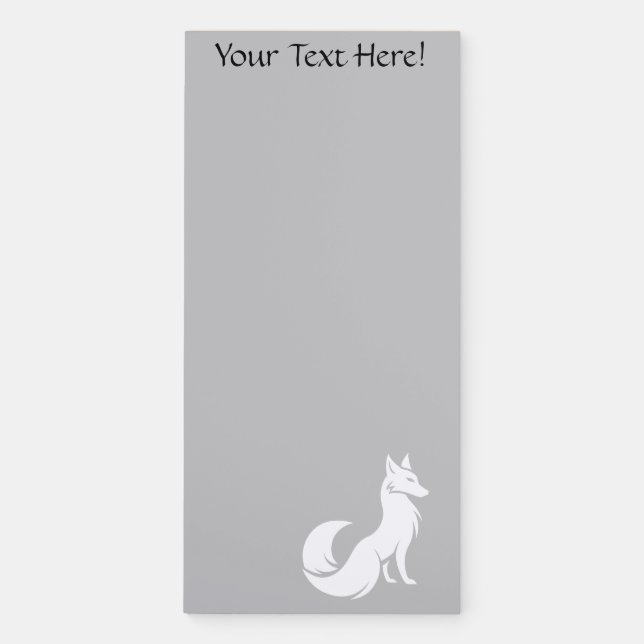 Personalize Cute Fox Design Magnetic Notepad (Front)