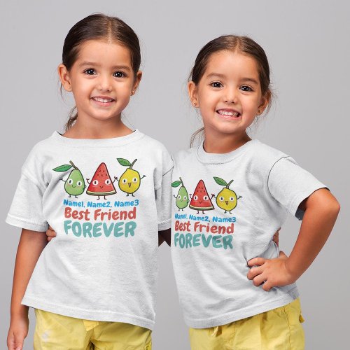 Personalize Cute Fruits BFF Girls T_Shirt