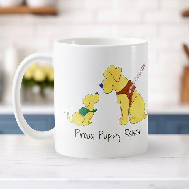 Personalize Cute Guide Dog and Puppy-in-Training Coffee Mug (Creator Uploaded)