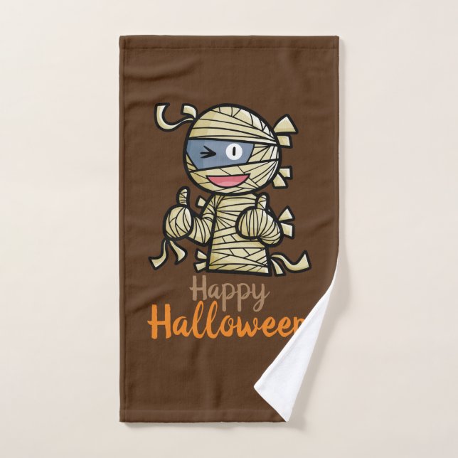 Personalize Cute Happy Mummy Hand Towel (Hand Towel)