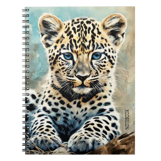 PERSONALIZE Cute Leopard Cub Notebook (Front)