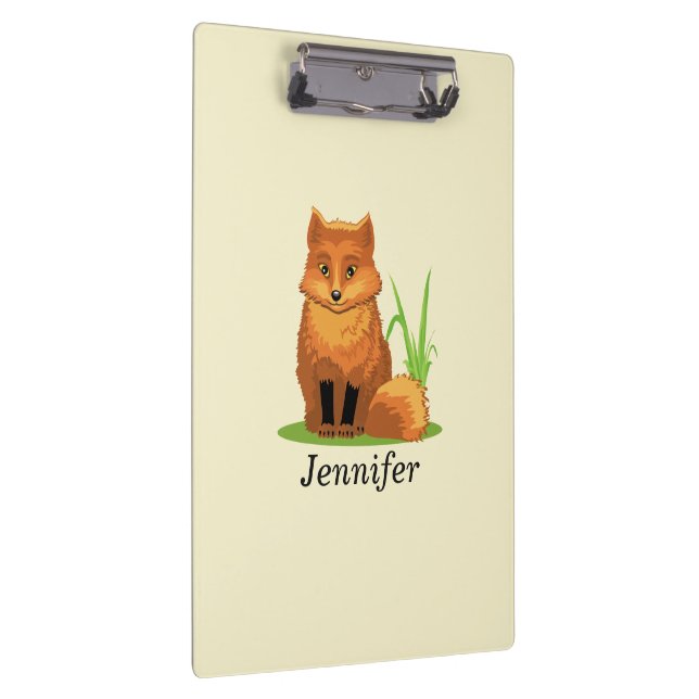 Personalize Cute Little Fox Back to School Clipboard (Right)