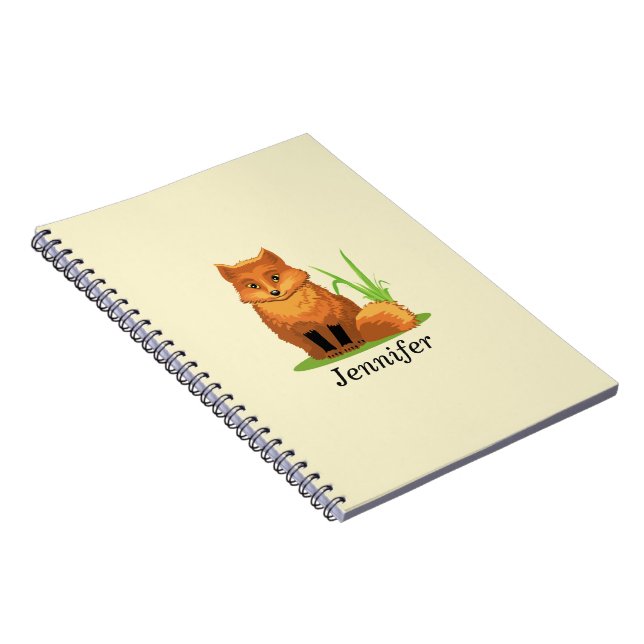 Personalize Cute Little Fox Back to School Notebook (Right Side)