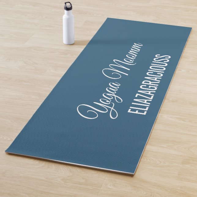 Personalize Cute Minimalist Yoga Mom Mat with Name (In Situ)